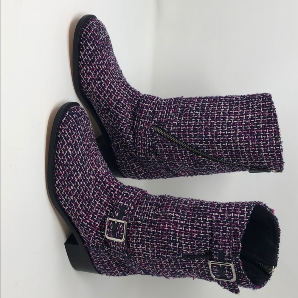 CHANEL Pink Purple Black Tweed Boots BRAND NEW - Picture 2 of 6